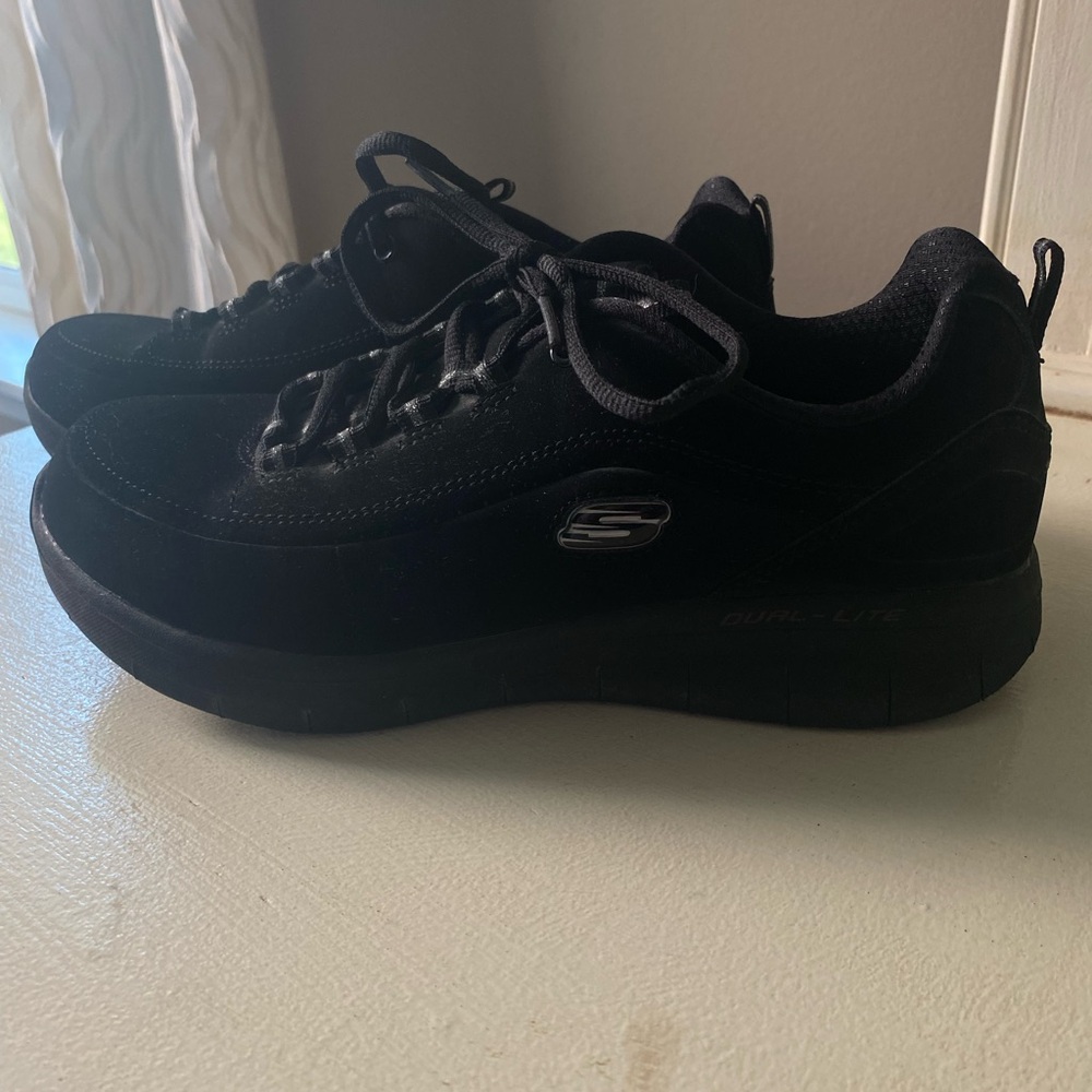 Women’s Skechers Wide Fit Black Sneakers - Picture 3 of 7